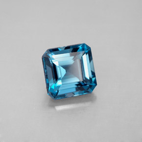 Topázio azul natural 2,16ct, corte esmeralda, VVS-VS
