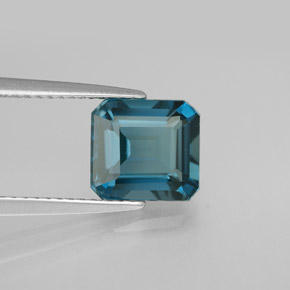 Topázio azul natural 2,71ct, corte esmeralda, VVS-VS
