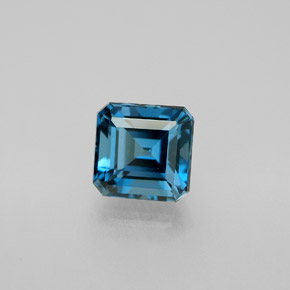 Topázio azul natural 2,01ct, corte esmeralda, VVS-VS
