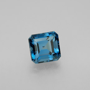Topázio azul natural 2,01ct, corte esmeralda, VVS-VS