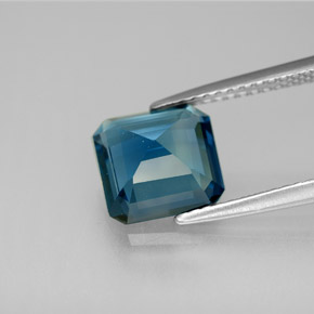 Topázio azul natural 2,80ct, corte esmeralda, VVS-VS