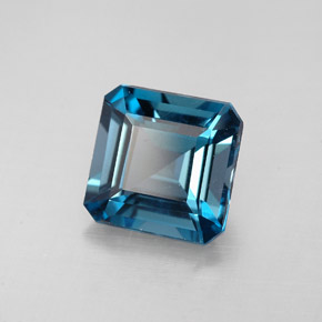 Topázio azul natural 2,16ct, corte esmeralda, VVS-VS
