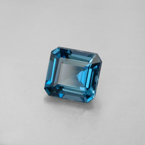 Topázio azul natural 1,90ct, corte esmeralda, VVS-VS