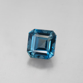 Topázio azul natural 2,15ct, corte esmeralda, VVS-VS