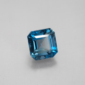 Topázio azul natural 2,15ct, corte esmeralda, VVS-VS