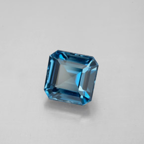 Topázio azul natural 2,20ct, corte esmeralda, VVS