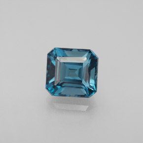 Topázio azul natural 2,20ct, corte esmeralda, VVS-VS