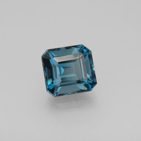 Topázio azul natural 2,20ct, corte esmeralda, VVS-VS