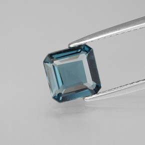 Topázio azul natural 1,48ct, corte esmeralda, VVS-VS