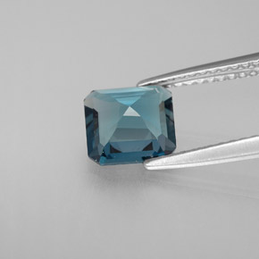 Topázio azul natural 1,48ct, corte esmeralda, VVS-VS