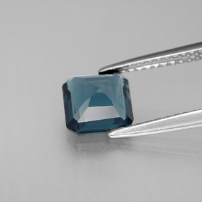 Topázio azul natural 1,72ct, corte esmeralda, VVS-VS