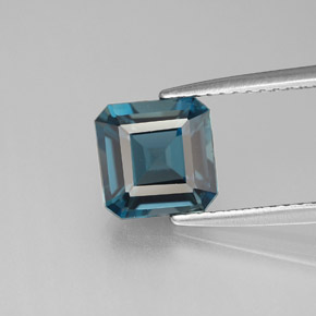 Topázio azul natural 2,10ct, corte esmeralda, VVS-VS