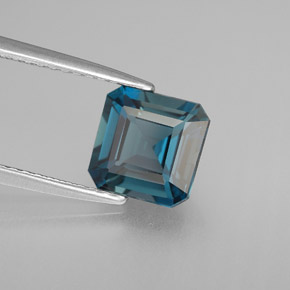 Topázio azul natural 2,10ct, corte esmeralda, VVS-VS