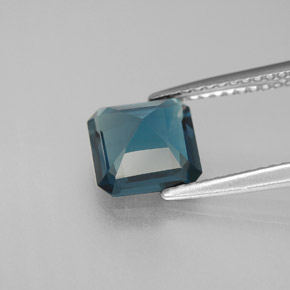 Topázio azul natural 2,10ct, corte esmeralda, VVS-VS