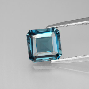 Topázio azul natural 2,09ct, corte esmeralda, VVS-VS