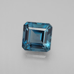 Topázio azul natural 2,95ct, corte esmeralda, VVS-VS