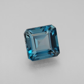 Topázio azul natural 2,95ct, corte esmeralda, VVS-VS