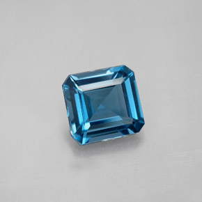 Topázio azul natural 2,50ct, corte esmeralda, VVS-VS