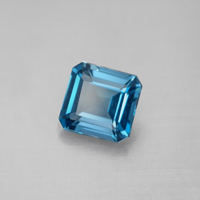 Topázio azul natural 2,50ct, corte esmeralda, VVS-VS