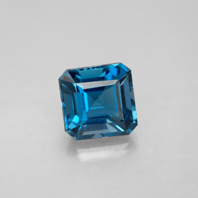 Topázio azul natural 2,31ct, corte esmeralda, VVS-VS