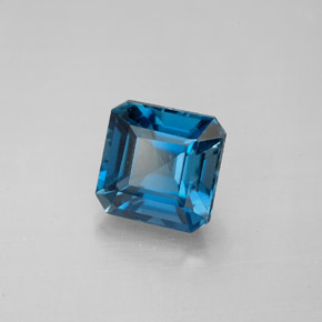 Topázio azul natural 2,31ct, corte esmeralda, VVS-VS
