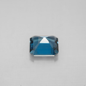 Topázio azul natural 1,60ct, corte esmeralda, VVS-VS