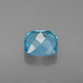 Topázio azul natural 2,86ct, almofada cortada, VS