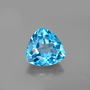 Topázio azul natural 3,36ct, trillion, VVS-VS