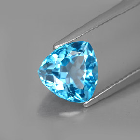 Topázio azul natural 3,36ct, trillion, VVS-VS