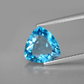 Topázio azul natural 2,70ct, trillion, VS