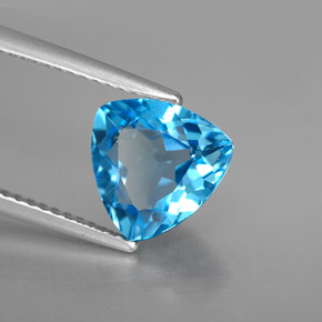 Topázio azul natural 2,70ct, trillion, VS