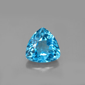 Topázio azul natural 3,18ct, trillion, VVS-VS