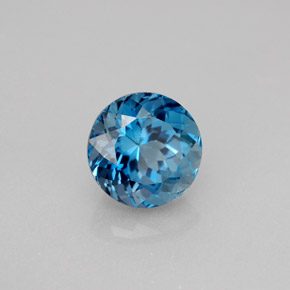 Topázio azul natural 2,73ct, corte redondo, VS