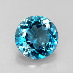 Topázio azul natural 2,26ct, corte redondo, VS