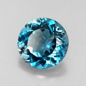 Topázio azul natural 2,26ct, corte redondo, VS