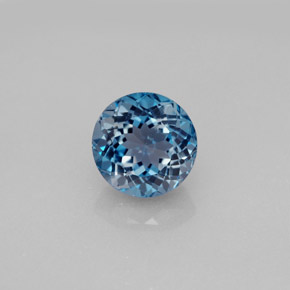 Topázio azul natural 2,70ct, corte redondo, VVS-VS