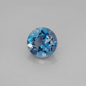 Topázio azul natural 2,25ct, corte redondo, VVS-VS