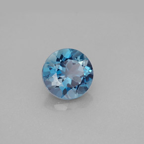 Topázio azul natural 2,25ct, corte redondo, VVS-VS