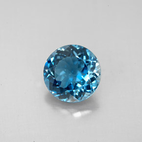 Topázio azul natural 2,52ct, corte redondo, VVS-VS