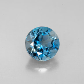 Topázio azul natural 2,57ct, corte redondo, VS-SI