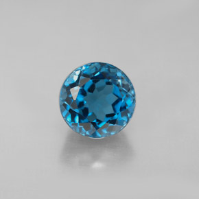Topázio azul natural 3,07ct, corte redondo, VVS-VS