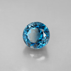 Topázio azul natural 3,07ct, corte redondo, VVS-VS
