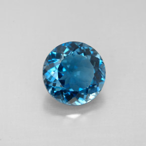 Topázio azul natural 2,49ct, corte redondo, VS