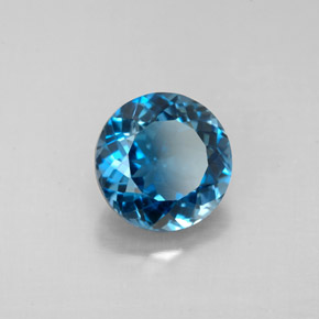Topázio azul natural 2,49ct, corte redondo, VS