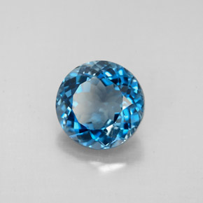 Topázio azul natural 2,49ct, corte redondo, VS