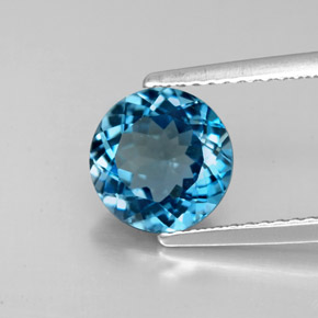 Topázio azul natural 2,32ct, corte redondo, VS