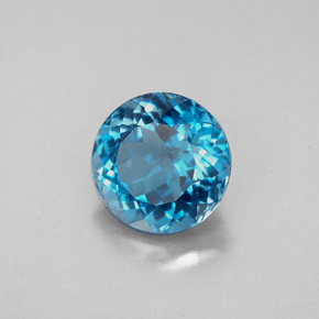 Topázio azul natural 2,72ct, corte redondo, VS
