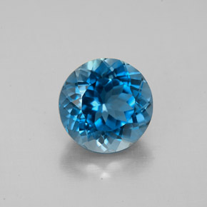Topázio azul natural 2,69ct, corte redondo, VS