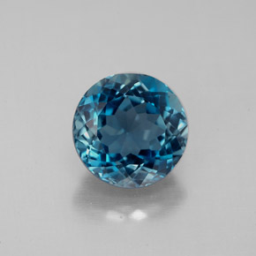 Topázio azul natural 2,69ct, corte redondo, VS