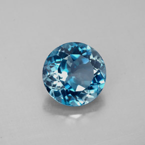 Topázio azul natural 2,45ct, corte redondo, VS